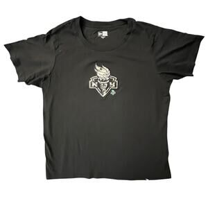 New York Liberty New Era Womens XL Black Embroidered Paisley Logo Tee WNBA Shirt